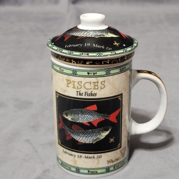 Pisces Zodiac Mug, Infuser & Lid - Picture 1 of 15
